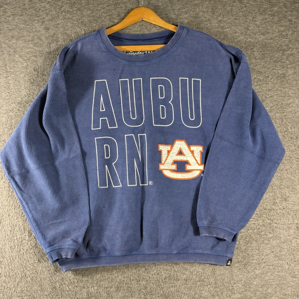 Auburn University Gameday Social Ribbed Oversized Sweatshirt Football Size M
